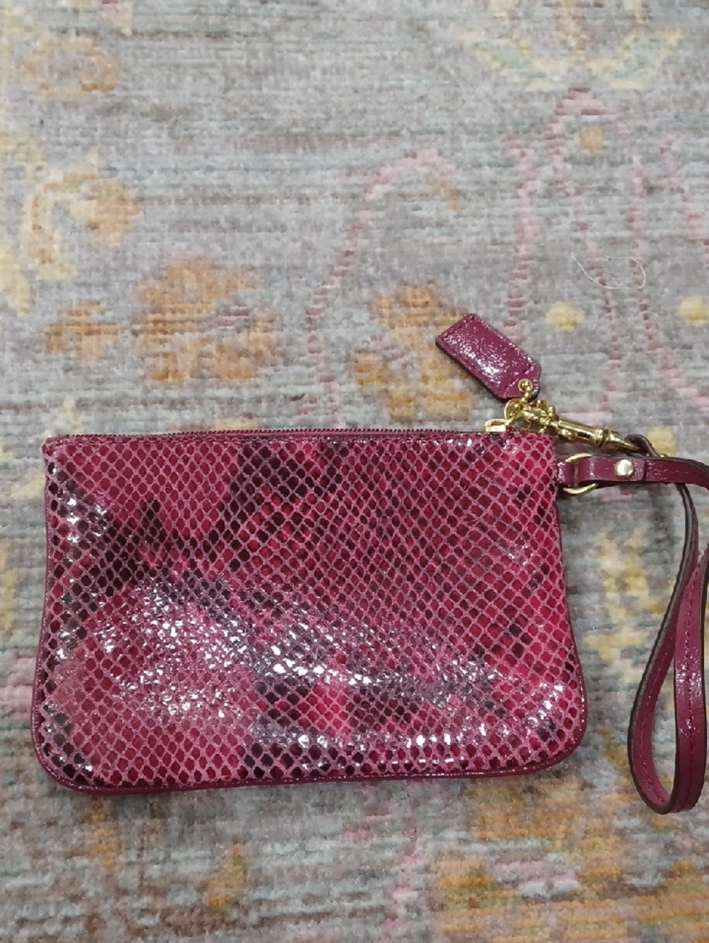 Coach Python Leather Wristlet - Picture 4 of 7